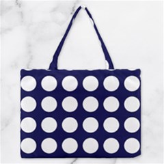 Big Dot Blue Zipper Medium Tote Bag by snowwhitegirl