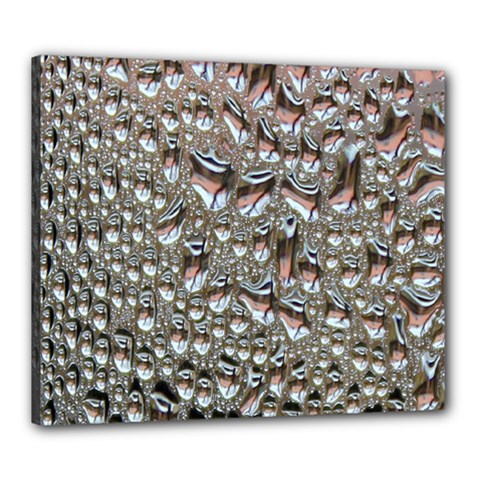 Droplets Pane Drops Of Water Canvas 24  X 20  by Nexatart
