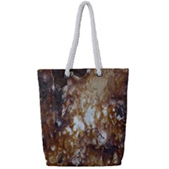 Rusty Texture Pattern Daniel Full Print Rope Handle Tote (small) by Nexatart