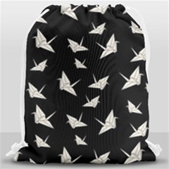 Paper Cranes Pattern Drawstring Bag (large) by Valentinaart