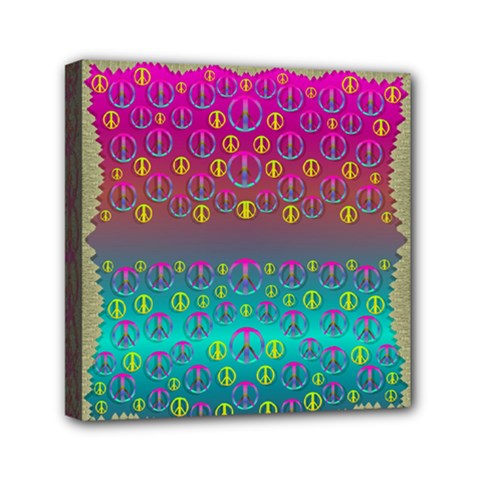 Years Of Peace Living In A Paradise Of Calm And Colors Mini Canvas 6  X 6  by pepitasart
