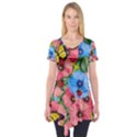 Floral scene Short Sleeve Tunic  View1
