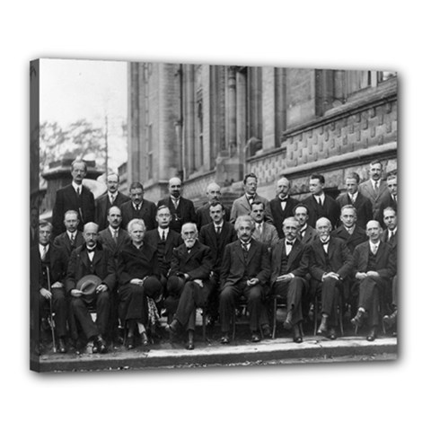 1927 Solvay Conference On Quantum Mechanics Canvas 20  X 16  by thearts