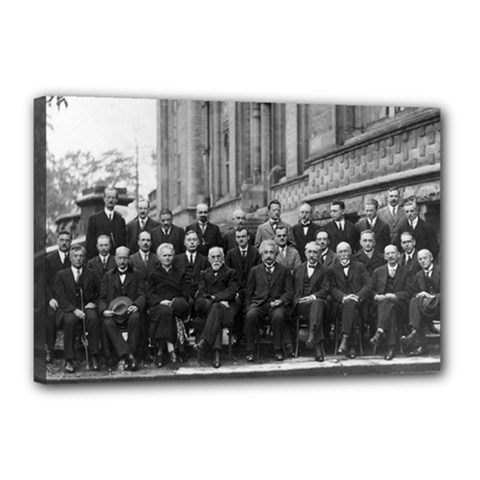 1927 Solvay Conference On Quantum Mechanics Canvas 18  X 12  by thearts