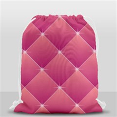 Pink Background Geometric Design Drawstring Bag (small) by Nexatart