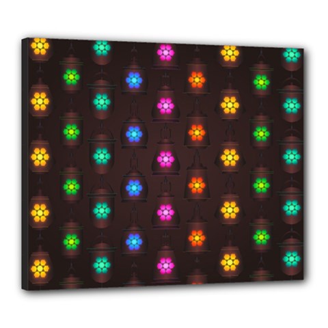 Lanterns Background Lamps Light Canvas 24  X 20  by Nexatart