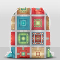 Tiles Pattern Background Colorful Drawstring Bag (small) by Nexatart