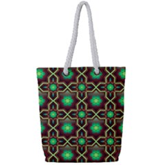 Pattern Background Bright Brown Full Print Rope Handle Tote (small) by Nexatart