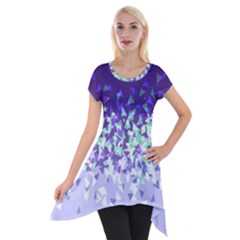 Purple Disintegrate Short Sleeve Side Drop Tunic by jumpercat
