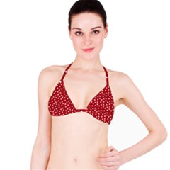 Floral Dots Red Bikini Top by snowwhitegirl