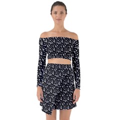 Dinosaurs Black Off Shoulder Top With Skirt Set by snowwhitegirl