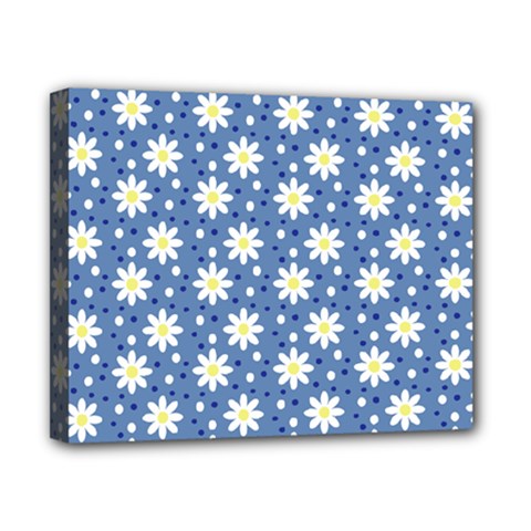 Daisy Dots Blue Canvas 10  X 8  by snowwhitegirl