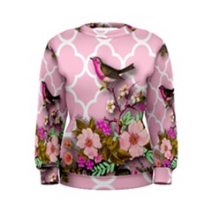 Shabby Chic,floral,bird,pink,collage Women s Sweatshirt by NouveauDesign