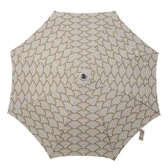 Gold,white,art Deco,vintage,shell Pattern,asian Pattern,elegant,chic,beautiful Hook Handle Umbrellas (small) by NouveauDesign