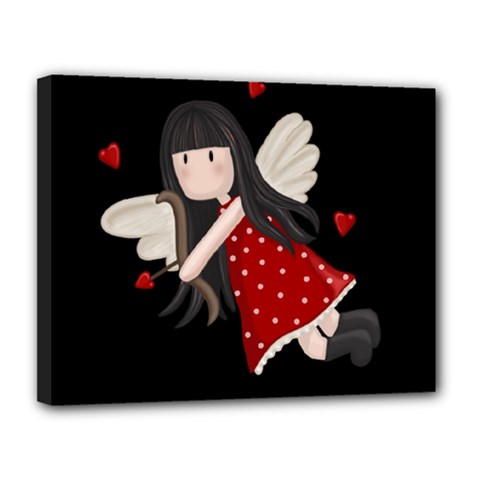 Cupid Girl Canvas 14  X 11  by Valentinaart
