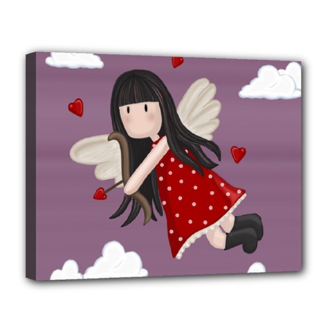 Cupid Girl Canvas 14  X 11  by Valentinaart