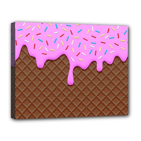 Chocolate And Strawberry Icecream Canvas 14  X 11  by jumpercat