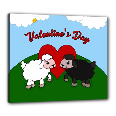 Valentines Day - Sheep  Canvas 24  X 20  by Valentinaart