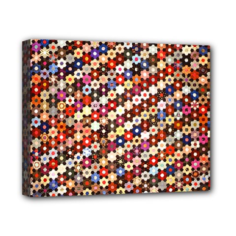 Mosaic Pattern Quilt Pattern Canvas 10  X 8  (stretched) by paulaoliveiradesign