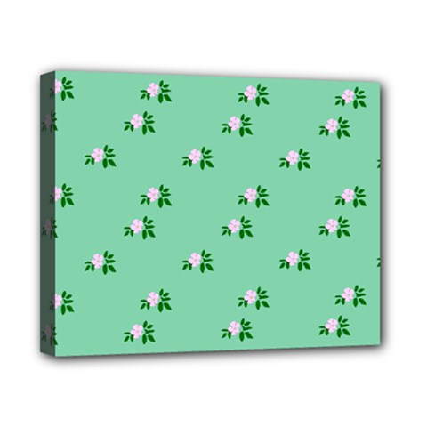 Pink Flowers Green Big Canvas 10  X 8  by snowwhitegirl