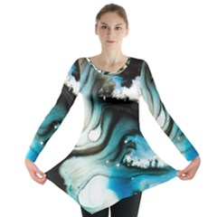 Abstract Painting Background Modern Long Sleeve Tunic  by Nexatart