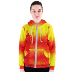 Sun Rise,city,modern Art Women s Zipper Hoodie by NouveauDesign
