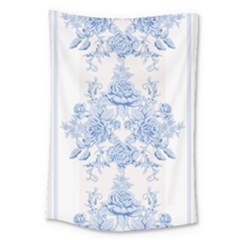Beautiful,pale Blue,floral,shabby Chic,pattern Large Tapestry by NouveauDesign