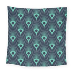 Blue,teal,peacock Pattern,art Deco Square Tapestry (large) by NouveauDesign