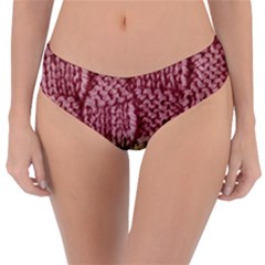 Knitted Wool Square Pink Green Reversible Classic Bikini Bottoms by snowwhitegirl