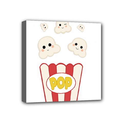 Cute Kawaii Popcorn Mini Canvas 4  X 4  by Valentinaart