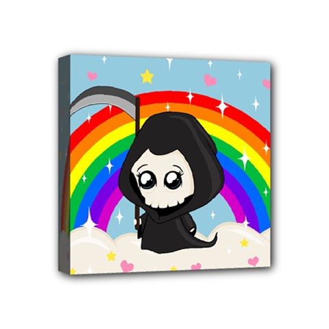 Cute Grim Reaper Mini Canvas 4  X 4  by Valentinaart