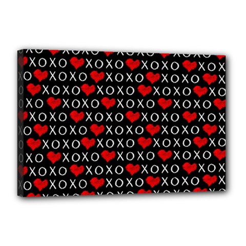 Xoxo Valentines Day Pattern Canvas 18  X 12  by Valentinaart