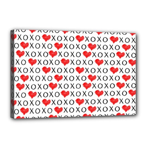 Xoxo Valentines Day Pattern Canvas 18  X 12  by Valentinaart