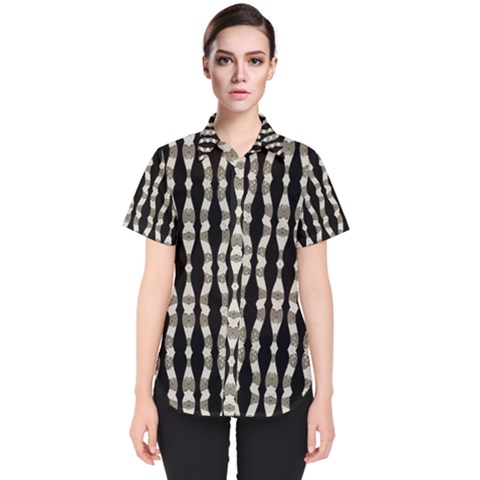 Wavy Stripes Pattern Women s Short Sleeve Shirt by dflcprints