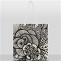 Background Abstract Beige Black Full Print Rope Handle Tote (Large) View1