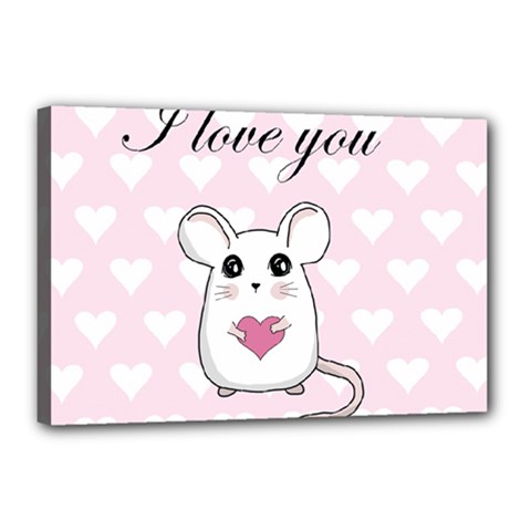 Cute Mouse - Valentines Day Canvas 18  X 12  by Valentinaart