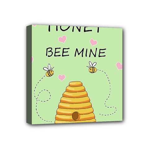 Bee Mine Valentines Day Mini Canvas 4  X 4  by Valentinaart