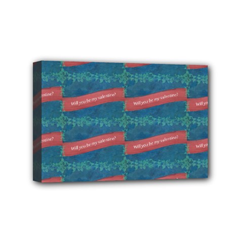 Valentine Day Pattern Mini Canvas 6  X 4  by dflcprints