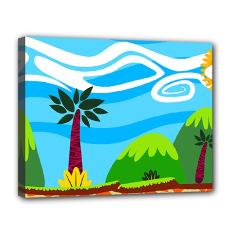 Landscape Background Nature Sky Canvas 14  X 11  by Nexatart