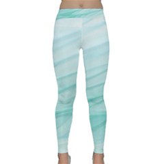 Blue Texture Seawall Ink Wall Painting Classic Yoga Leggings by Nexatart