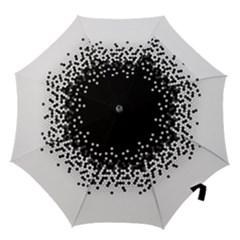 Flat Tech Camouflage Black And White Hook Handle Umbrellas (medium) by jumpercat