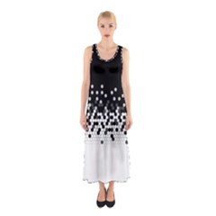 Flat Tech Camouflage Black And White Sleeveless Maxi Dress by jumpercat