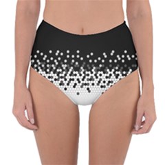 Flat Tech Camouflage Black And White Reversible High-waist Bikini Bottoms by jumpercat