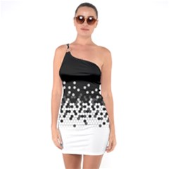 Flat Tech Camouflage Black And White One Soulder Bodycon Dress by jumpercat