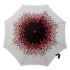 Flat Tech Camouflage Reverse Red Hook Handle Umbrellas (medium) by jumpercat