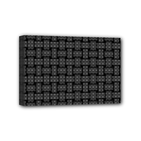 Background Weaving Black Metal Mini Canvas 6  X 4  by Nexatart