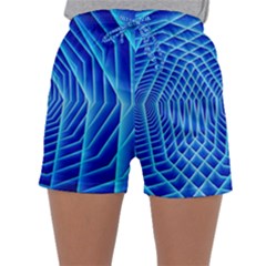 Blue Background Light Glow Abstract Art Sleepwear Shorts by Nexatart