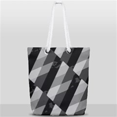 Black And White Grunge Striped Pattern Full Print Rope Handle Tote (small) by dflcprints
