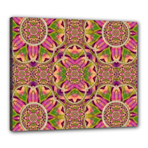 Jungle Flowers In Paradise  Lovely Chic Colors Canvas 24  X 20  by pepitasart