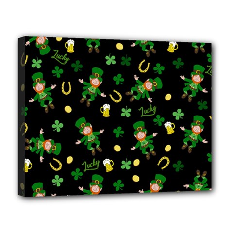 St Patricks Day Pattern Canvas 14  X 11  by Valentinaart